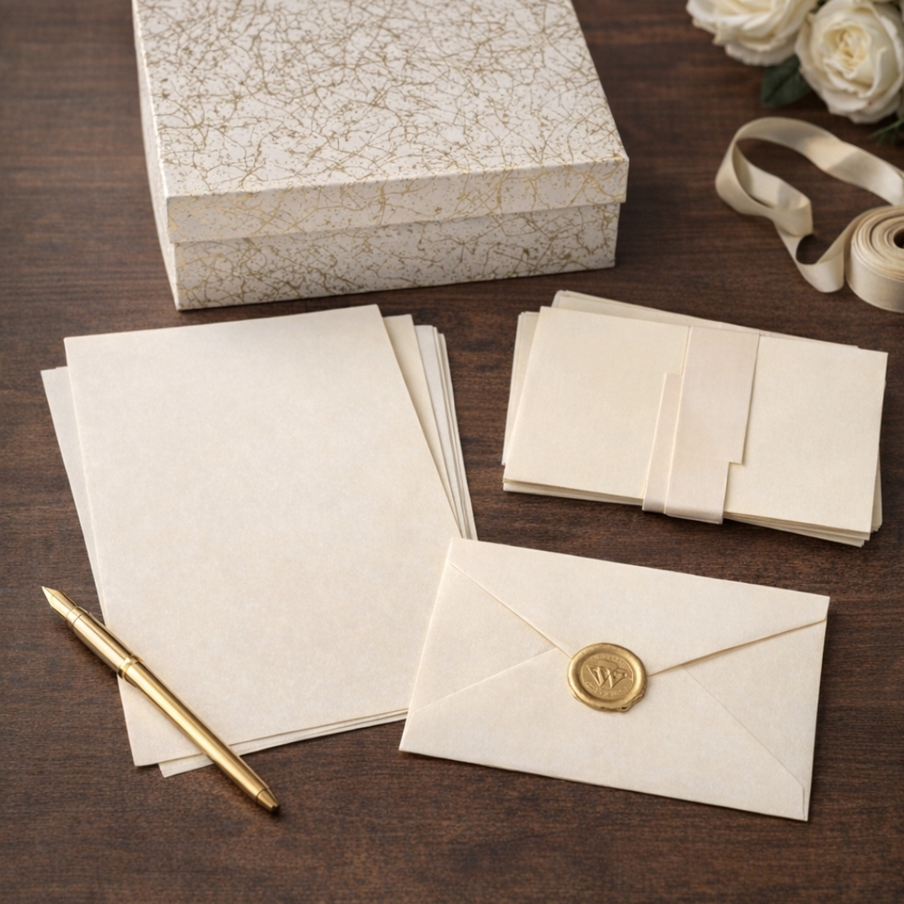 Stationery Set Paper Envelopes High Premium Quality Cream Gifts Boxed